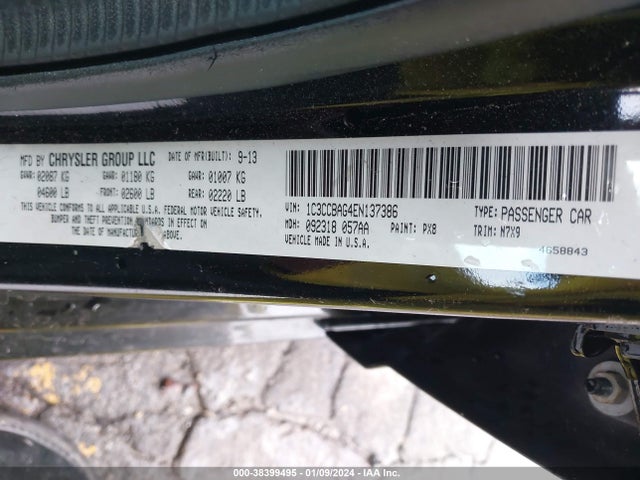 Chrysler 200 LX 2014 1C3CCBAG4EN137386 Image 9