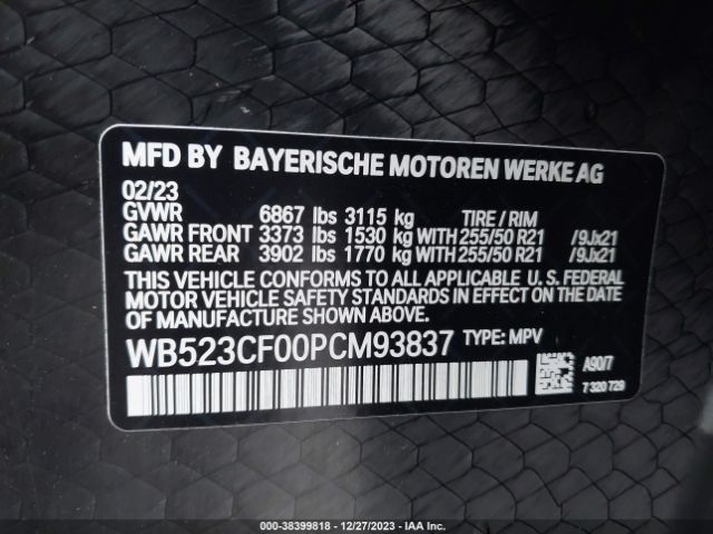 WB523CF00PCM93837 BMW Ix Xdrive50