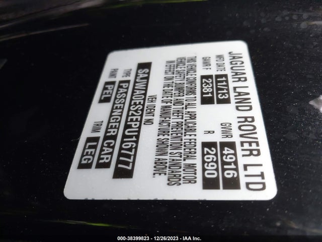 2014 JAGUAR XF SAJWA0ES2EPU16777 Photo 8