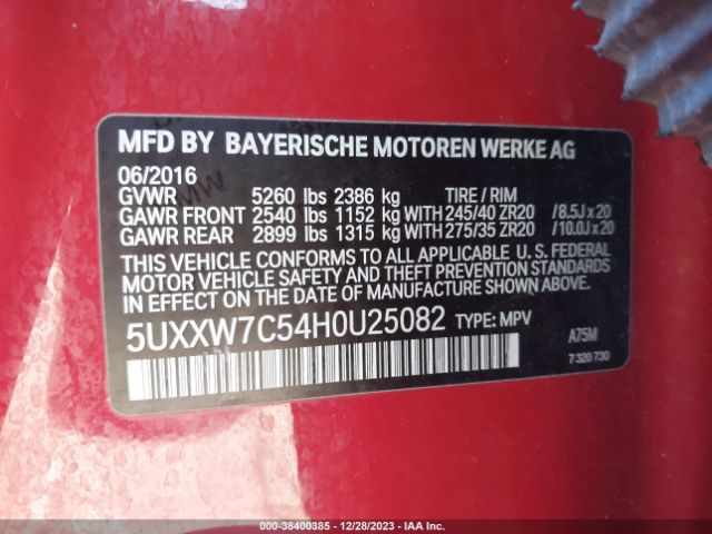 5UXXW7C54H0U25082 BMW X4 M40i