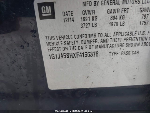 Chevrolet Sonic Ls Auto 2015 1G1JA5SHXF4156378 Image 9