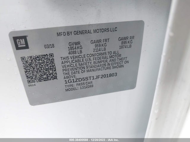Chevrolet MALIBU LT 2018 1G1ZD5ST1JF201803 Image 9