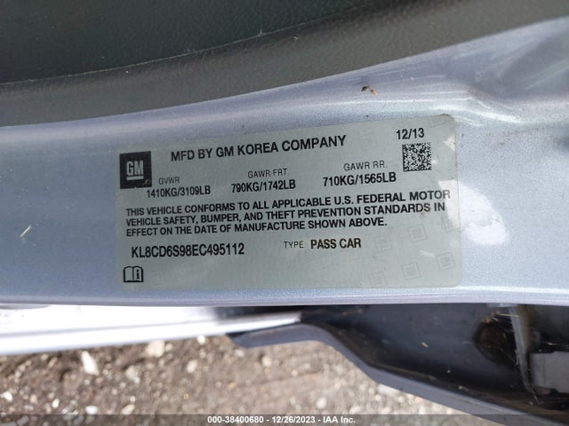 Chevrolet Spark 1lt Auto 2014 KL8CD6S98EC495112 Image 9