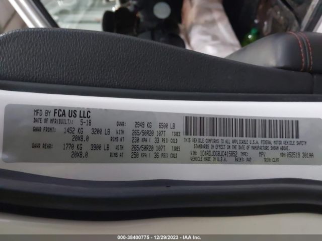 Dodge Durango Gt Awd 2018 1C4RDJDG8JC415852 Image 9
