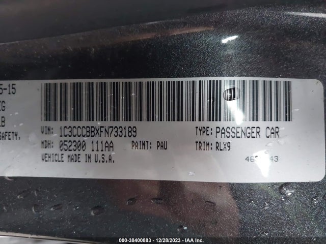 1C3CCCBBXFN733189 Chrysler 200 S