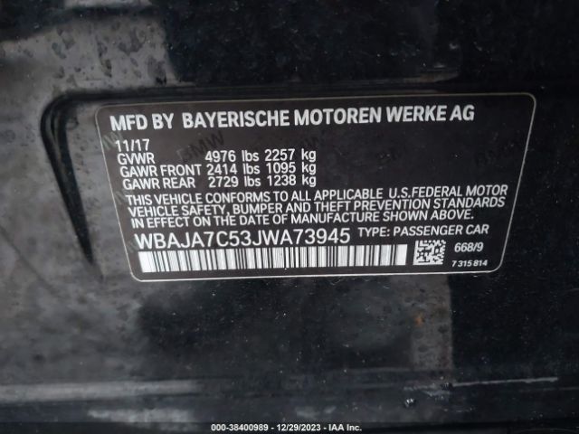 WBAJA7C53JWA73945 BMW 530i Xdrive