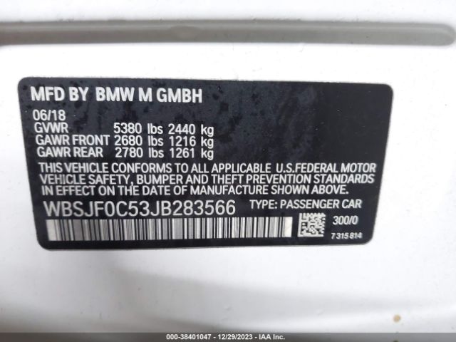WBSJF0C53JB283566 BMW M5