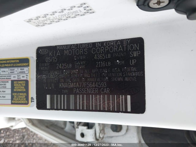 KIA Optima Lx 2015 KNAGM4A77F5644593 Image 9