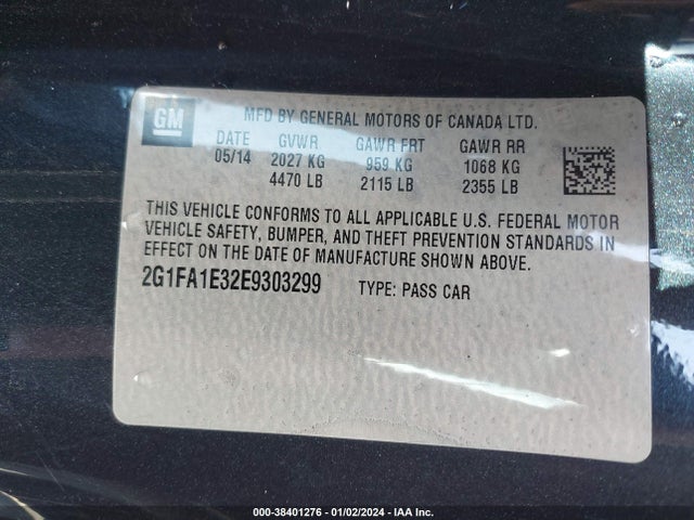 Chevrolet Camaro 2ls 2014 2G1FA1E32E9303299 Image 9