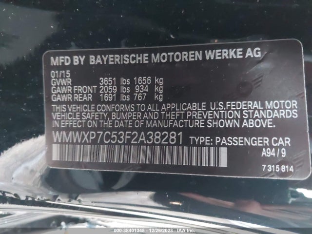 2015 MINI HARDTOP WMWXP7C53F2A38281 Photo 8