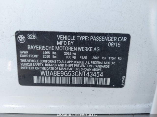 WBA8E9G53GNT43454 BMW 328I