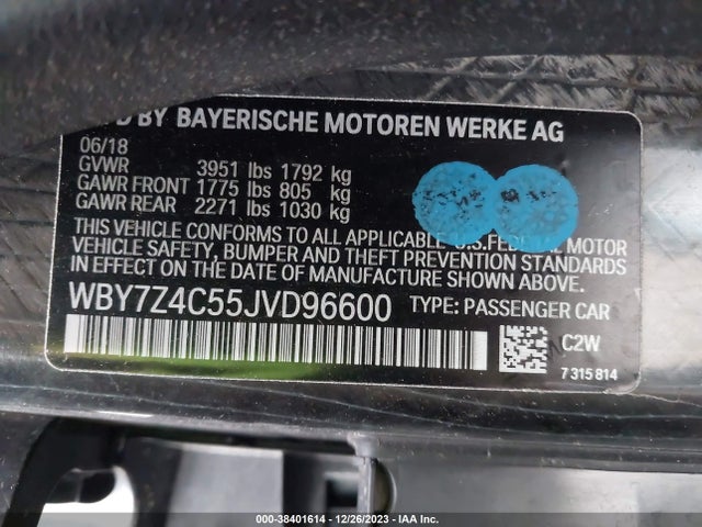 BMW I3 94ah W/range Extender 2018 WBY7Z4C55JVD96600 Image 9