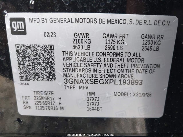 Chevrolet Equinox Awd Ls 2023 3GNAXSEGXPL193893 Image 9