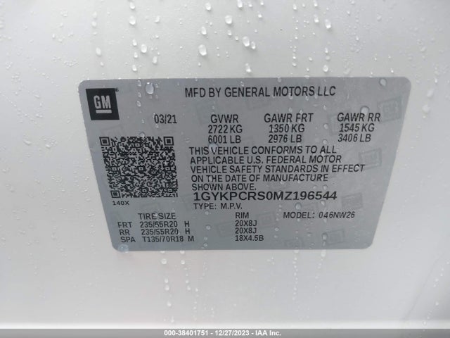 1GYKPCRS0MZ196544 Cadillac Xt6 Fwd Premium Luxury