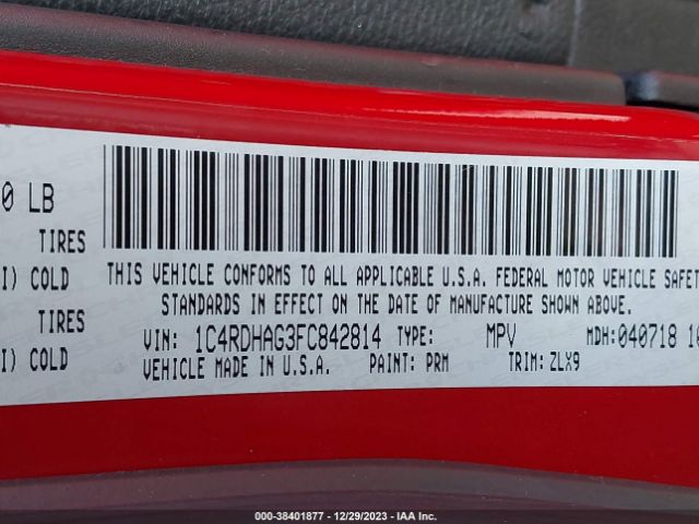 1C4RDHAG3FC842814 Dodge Durango Sxt