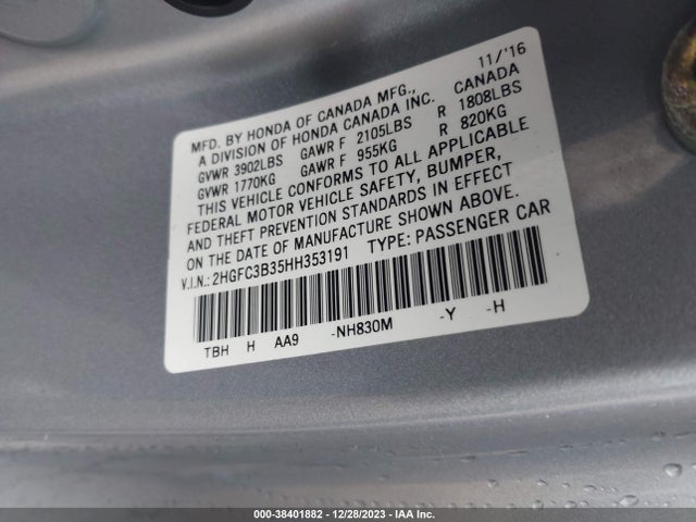 Honda Civic Ex-t 2017 2HGFC3B35HH353191 Image 9