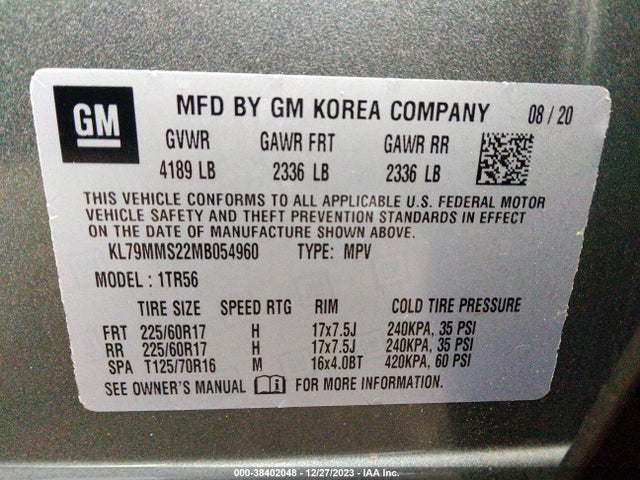 Chevrolet Trailblazer Ls 2021 KL79MMS22MB054960 Image 9