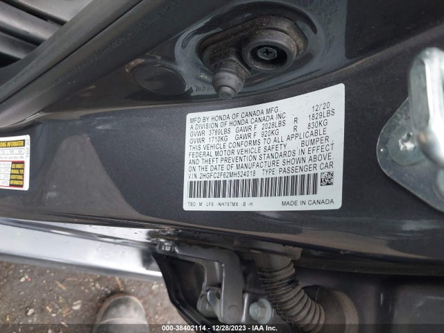Honda Civic Lx 2021 2HGFC2F62MH524018 Image 9