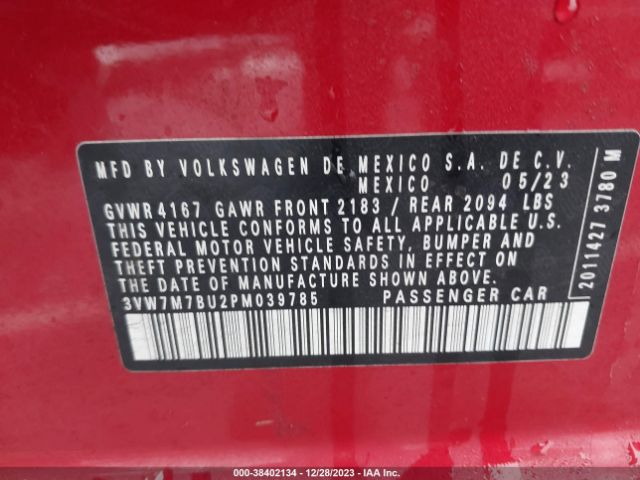 3VW7M7BU2PM039785 Volkswagen Jetta 1.5t Se