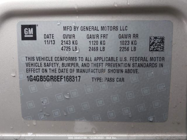 1G4GB5GR8EF168317 Buick Lacrosse Leather Group