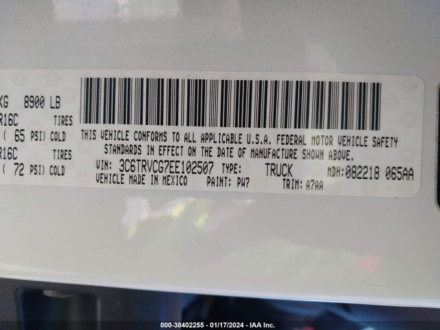 RAM Promaster 2500 High Roof 2014 3C6TRVCG7EE102507 Image 9