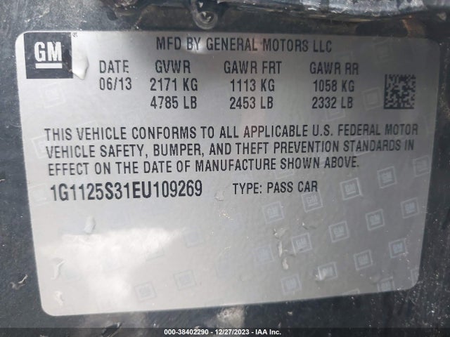 Chevrolet Impala 2lt 2014 1G1125S31EU109269 Image 9