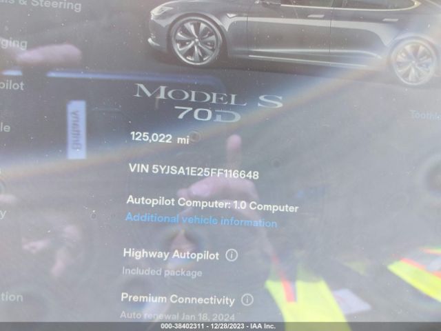 5YJSA1E25FF116648 Tesla Model S 70d/85d/p85d