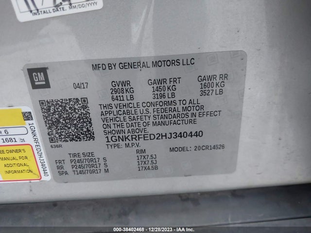 Chevrolet Traverse Ls 2017 1GNKRFED2HJ340440 Image 9