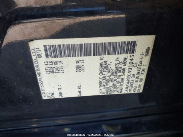 1N4AA5AP0EC491045 Nissan Maxima 3.5 S/3.5 Sv