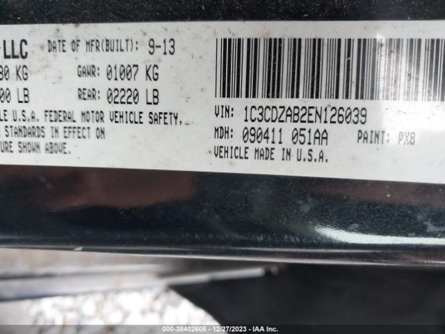 1C3CDZAB2EN126039 Dodge AVENGER SE