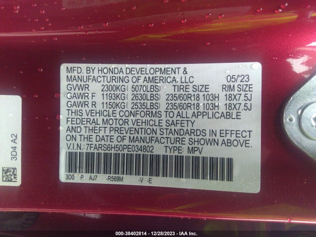 Honda Cr-v Hybrid Sport 2023 7FARS6H50PE034802 Image 9