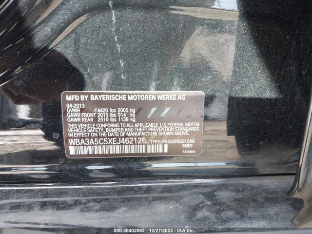 BMW 328I 2014 WBA3A5C5XEJ462126 Image 9