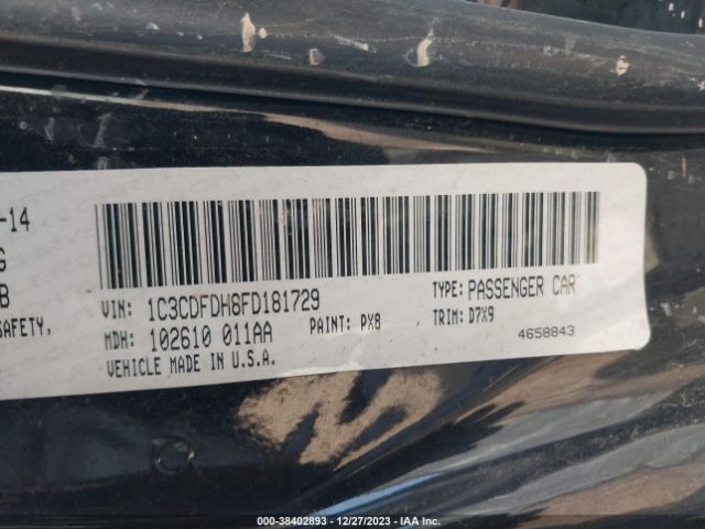 1C3CDFDH8FD181729 Dodge Dart Aero