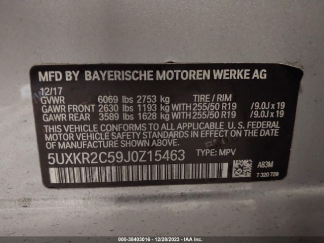 5UXKR2C59J0Z15463 BMW X5 Sdrive35i