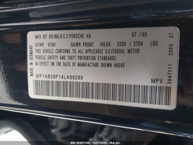 2004 PORSCHE CAYENNE WP1AB29P14LA69289 Photo 8