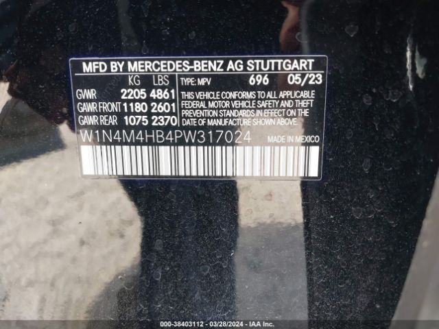 W1N4M4HB4PW317024 Mercedes-Benz Glb 250 4matic
