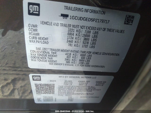 Chevrolet Silverado 1500 2023 1GCUDGED5PZ179717 Image 9