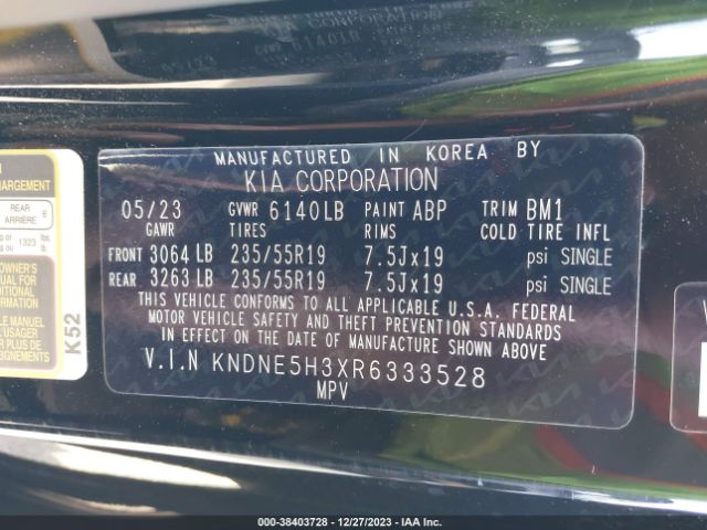 KNDNE5H3XR6333528 KIA Carnival Mpv Sx Prestige