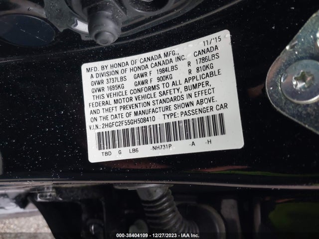 Honda Civic Lx 2016 2HGFC2F55GH508410 Image 9