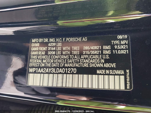 2020 PORSCHE CAYENNE WP1AA2AY3LDA01270 Photo 8