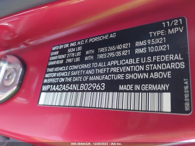 2022 PORSCHE MACAN WP1AA2A54NLB02963 Photo 8