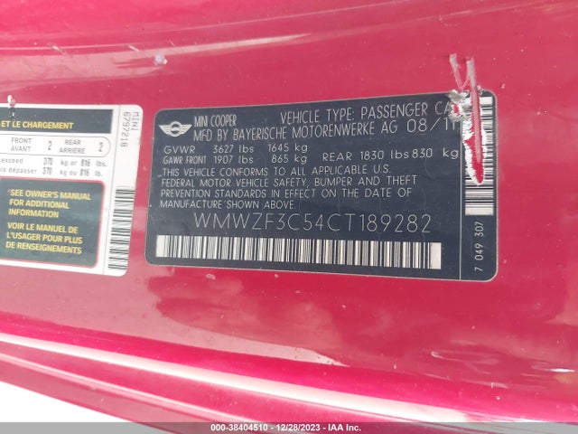 2012 MINI COOPER CLUBMAN WMWZF3C54CT189282 Photo 8