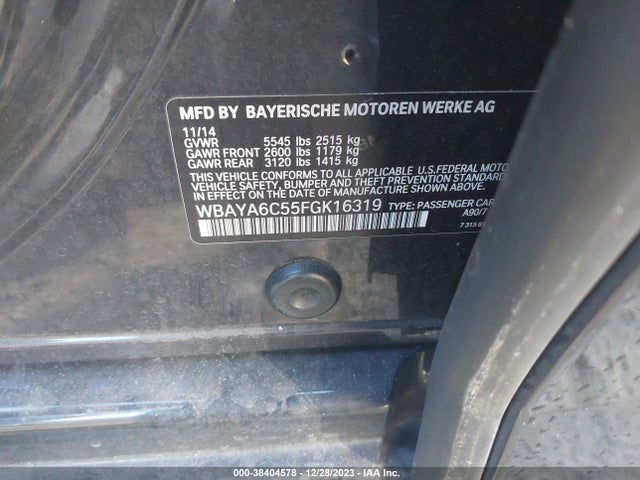 BMW 740I 2015 WBAYA6C55FGK16319 Image 9