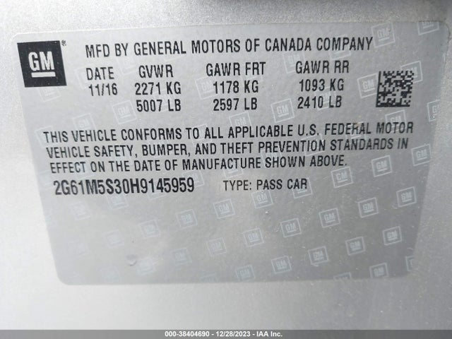 Cadillac XTS LUXURY 2017 2G61M5S30H9145959 Image 9