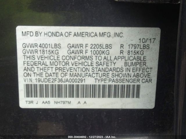 19UDE2F36JA000291 Acura Ilx Acurawatch Plus Package
