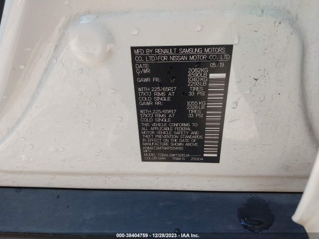 Nissan ROGUE SV 2019 KNMAT2MT6KP554911 Image 9
