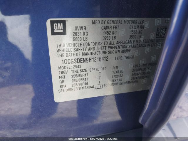 1GCGSDEN9H1316412 Chevrolet Colorado Z71
