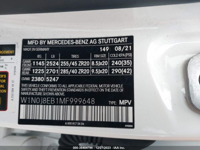 W1N0J8EB1MF999648 Mercedes-Benz Glc 300 4matic Coupe