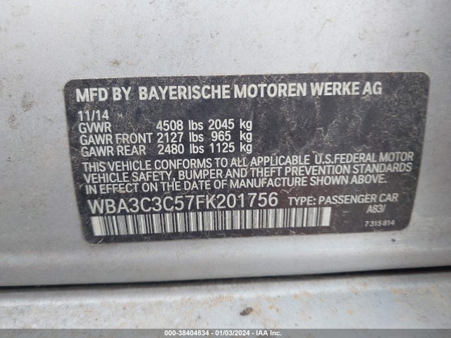 BMW 320i Xdrive 2015 WBA3C3C57FK201756 Image 9