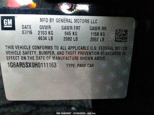 1G6AR5SX0H0111163 Cadillac CTS LUXURY